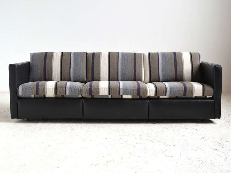 Modern Charles Pfister Sofa by Knoll in Leather and Fabric