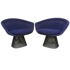 Pair of bronze Warren Platner lounge chairs by Knoll