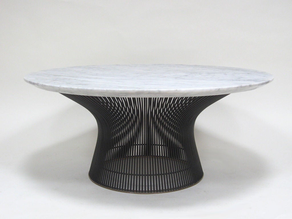 Warren Platner bronze cocktail table with marble top  by Knoll 1