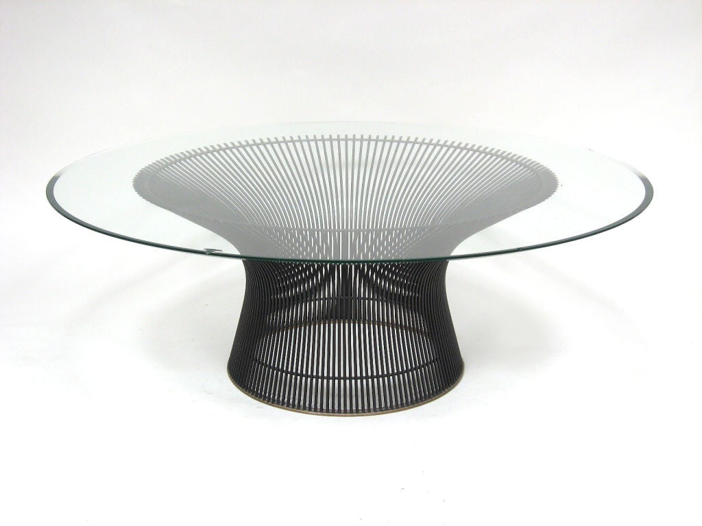 Warren Platner bronze cocktail table with marble top  by Knoll 4
