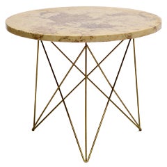 Vintage Table With Wire Rod Base By Rene Brancusi