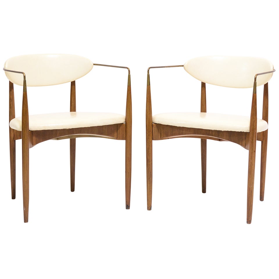 Pair of Dan Johnson "Viscount" chairs by Selig