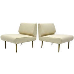 Pair of Edward Wormley Lounge Chairs by Dunbar
