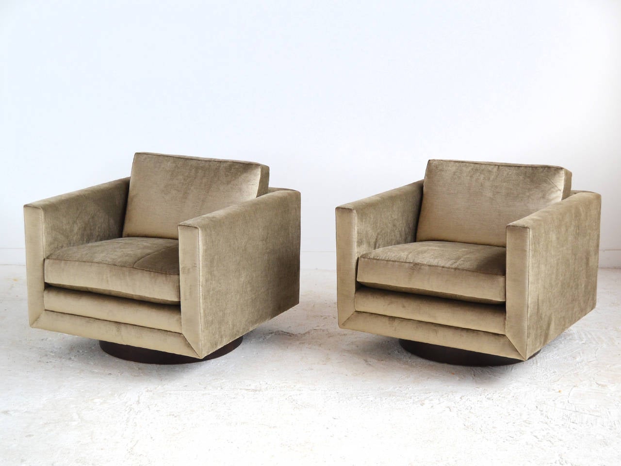 Upholstery Harvey Probber Swivel Lounge Chairs