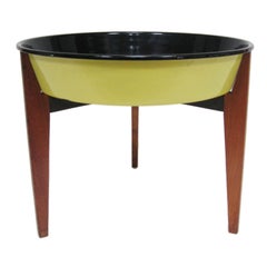 Used Danish Teak Catch-All/ Planter with Enamel Bowl 