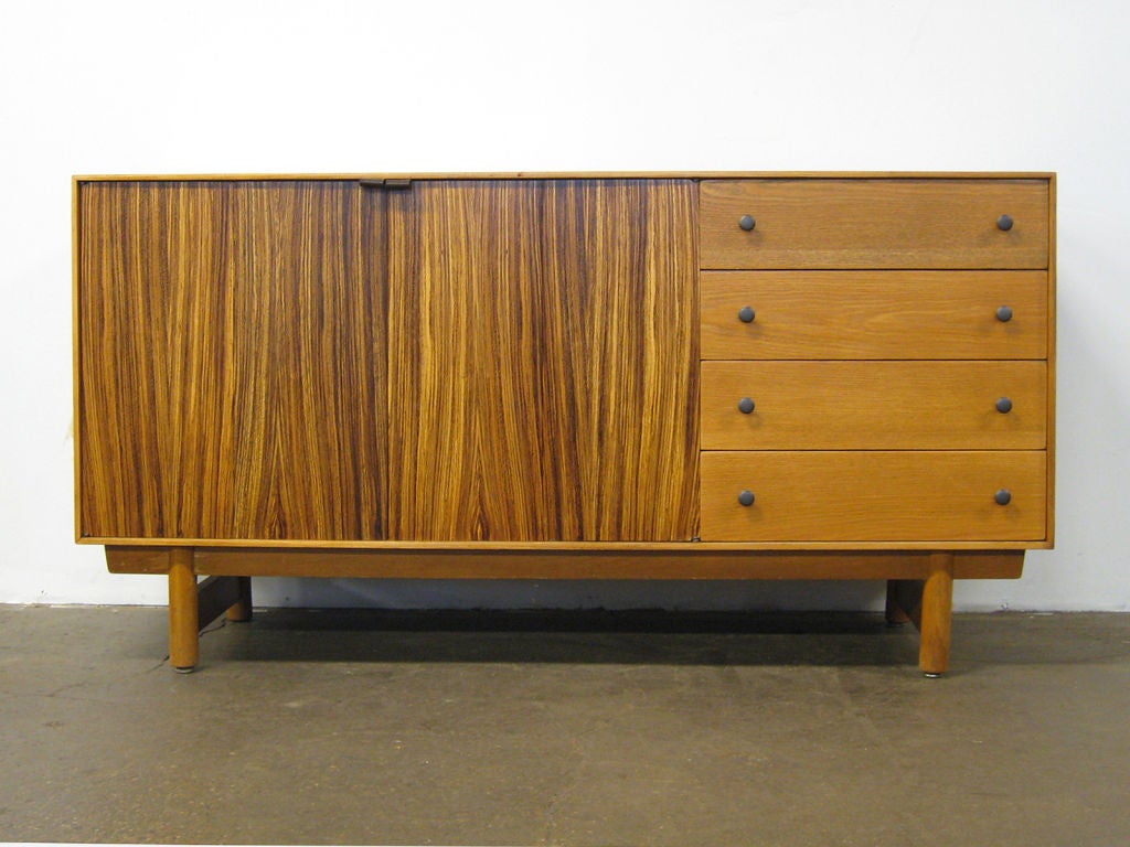 Credenza in calico ash by Lawrence Peabody for Richardson Bros.