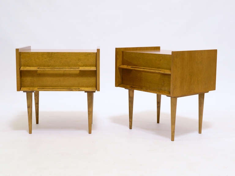 Beech Pair of Nightstands/End Tables by Edmond Spence