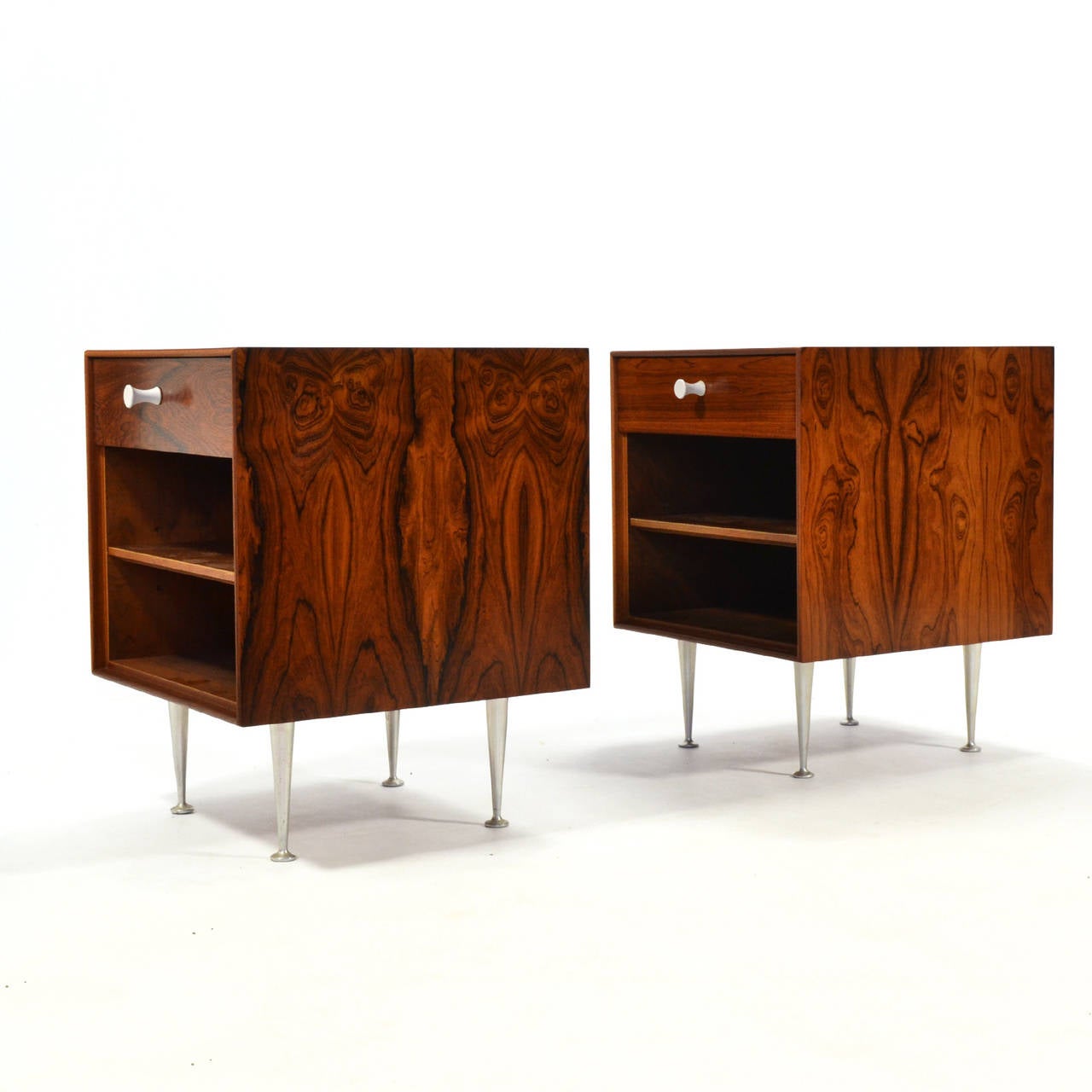 George Nelson Rosewood Thin-Edge Nightstands by Herman Miller In Excellent Condition In Highland, IN