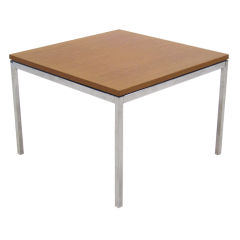 Table basse/table d'appoint Florence Knoll avec plateau en chêne peint