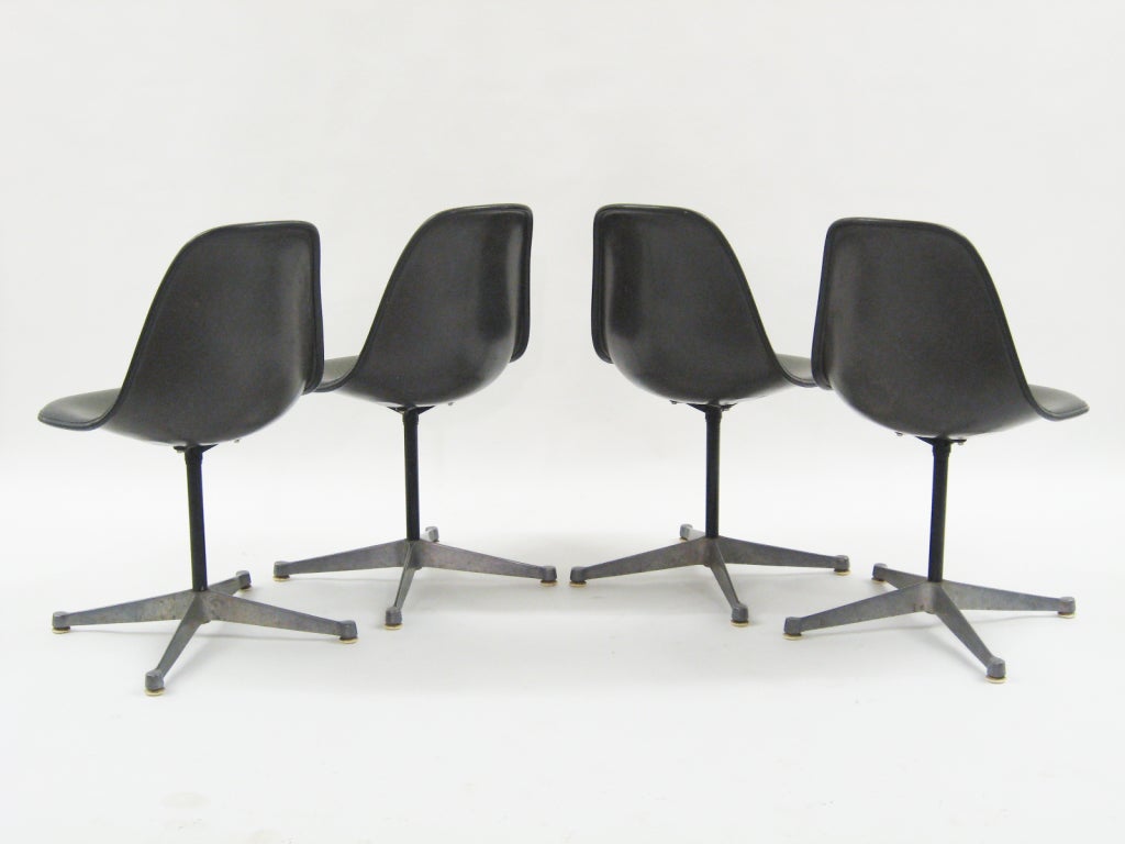 American Set of Eames upholstered side chairs by Herman Miller For Sale