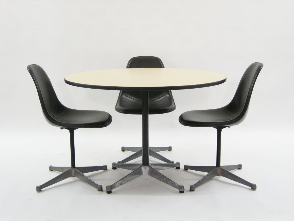 Fiberglass Set of Eames upholstered side chairs by Herman Miller For Sale