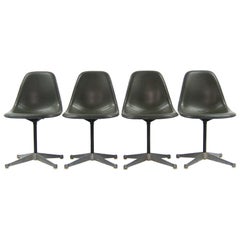Vintage Set of Eames upholstered side chairs by Herman Miller