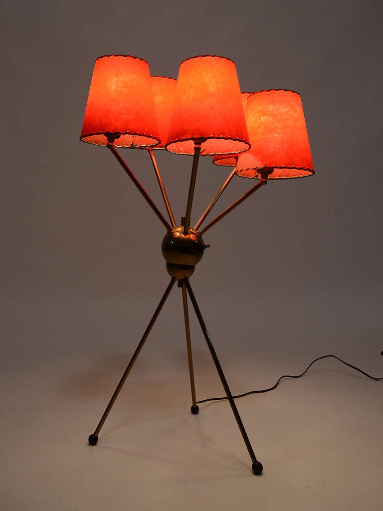 American Brass 1950s Sputnik Table Lamp For Sale