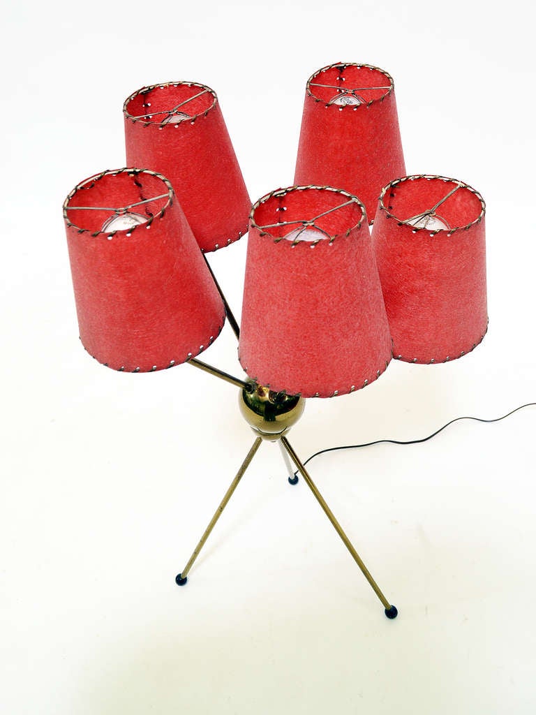 Mid-20th Century Brass 1950s Sputnik Table Lamp For Sale