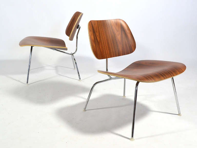Mid-20th Century Matched Pair of Eames LCM Lounge Chairs by Herman Miller