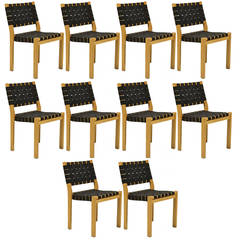 Antique Alvar Aalto Model 611 Chairs, Set of Ten