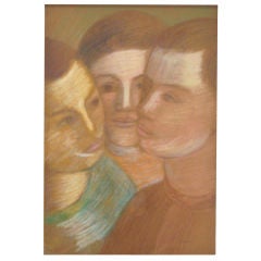 "Three Boys" Pastel Drawing by Cezar Stea