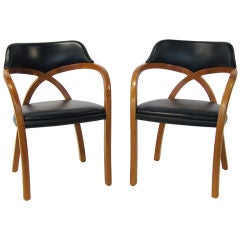 Pair of Ward Bennett armchairs by Brickel