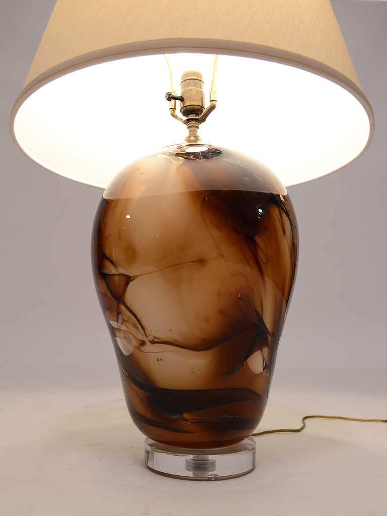 Hand Blown Art Glass Lamp by Kent Ipsen 2