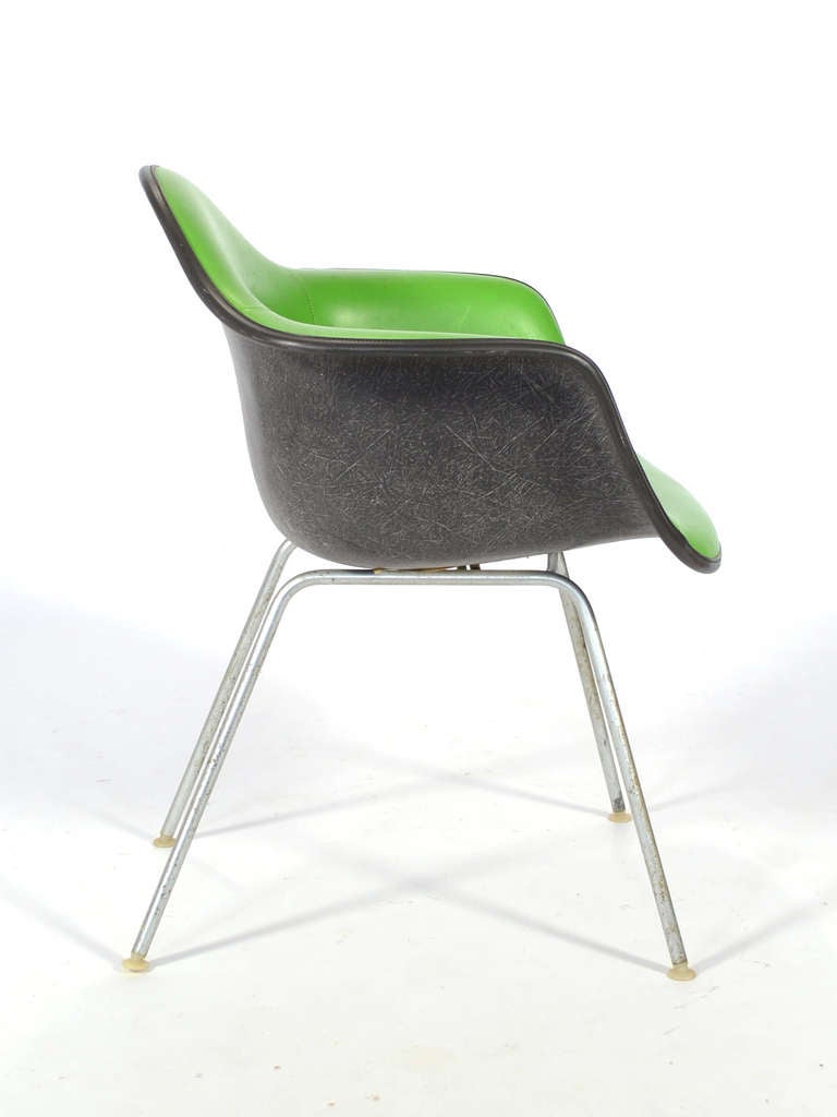 Late 20th Century Kelly Green Upholstered Eames Armshell by Herman Miller