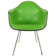 Kelly Green Upholstered Eames Armshell by Herman Miller