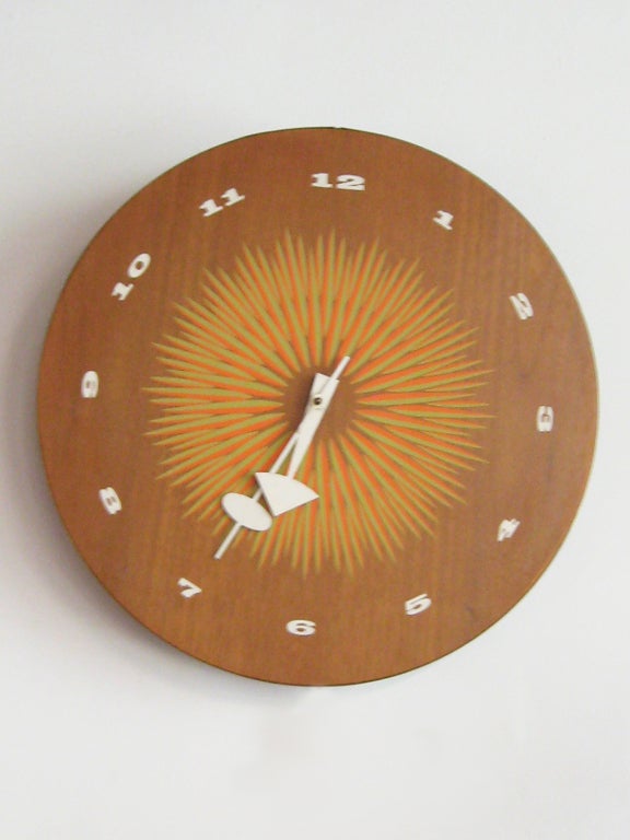 George Nelson clock with graphic face by Howard Miller In Good Condition In Highland, IN