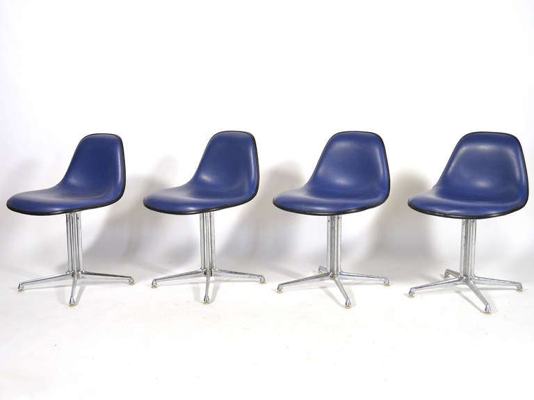 Fiberglass Set of Four Eames / Girard La Fonda Side Chairs by Herman Miller