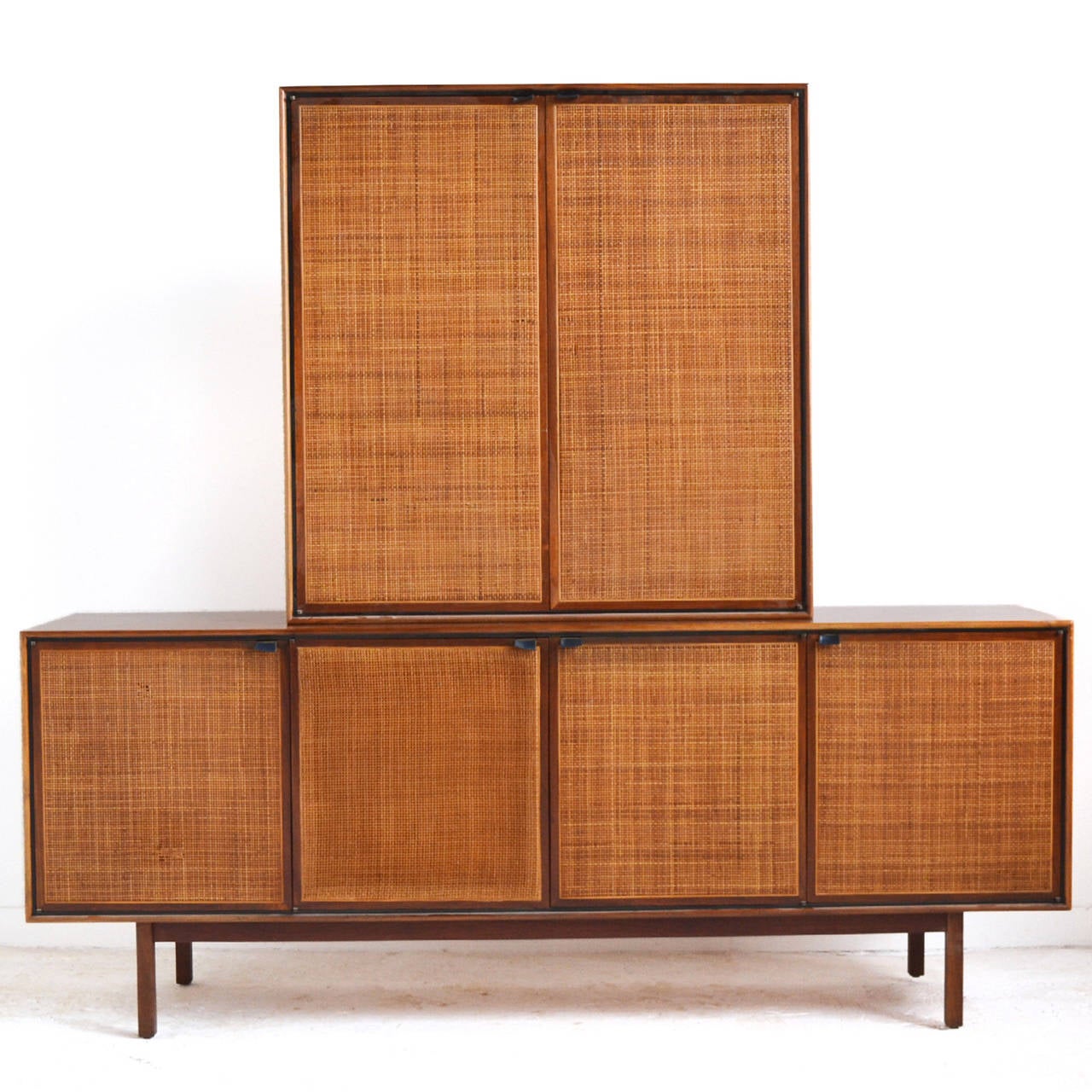 Teak Cane Front Credenza and Cabinet by Founders 1