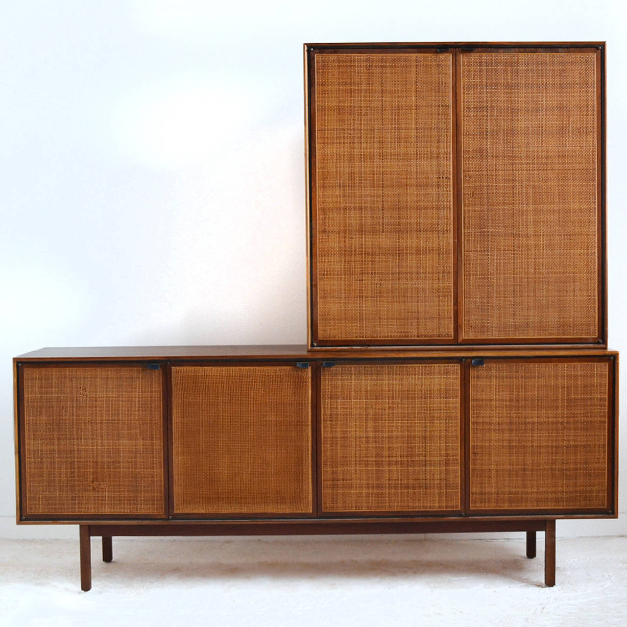 Teak Cane Front Credenza and Cabinet by Founders 2