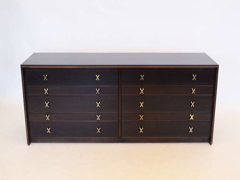 Mid-Century Modern Low double chest of drawers with X pulls by Paul Frankl *Saturday Sale*
