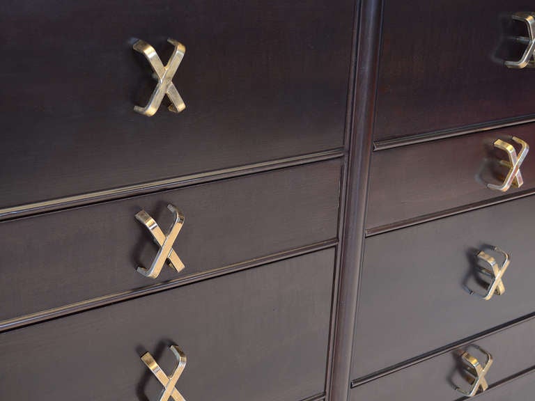 Low double chest of drawers with X pulls by Paul Frankl *Saturday Sale* In Excellent Condition In Highland, IN