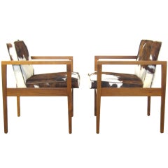 Walnut armchairs by George Nelson & Assoc. for Herman Miller