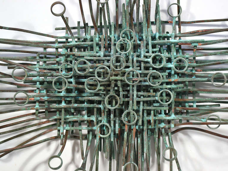 Mid-20th Century Abstract Copper Wall Sculpture