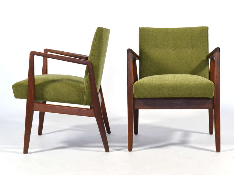 Pair of Walnut Armchairs by Jens Risom 1