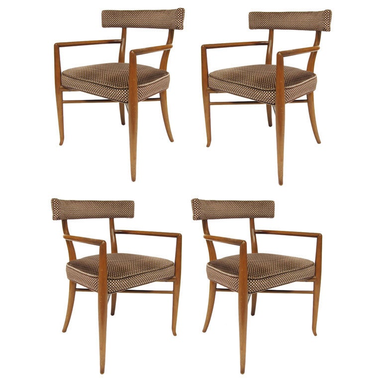 Set of four T.H. Robsjohn-Gibbings dining chairs by Widdicomb