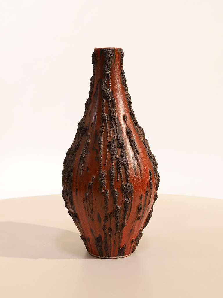 Ceramano Rubin West German fat lava vase In Good Condition In Highland, IN