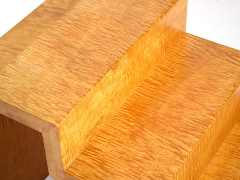 Custom Step End Tables or Night Stands in Tiger Stripe Maple 3