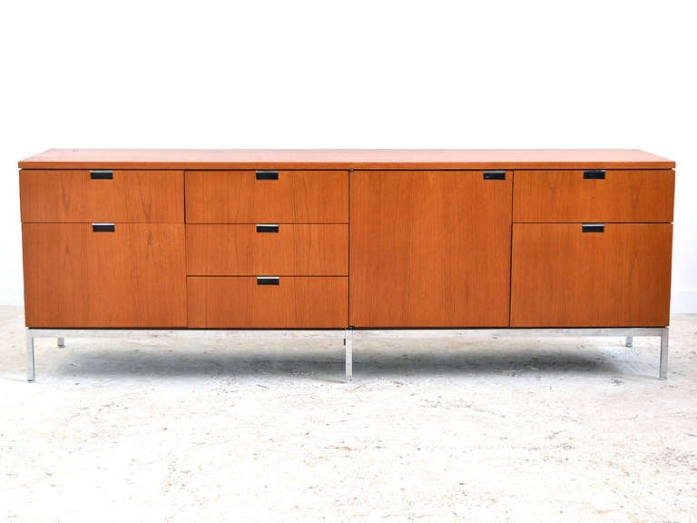 Chrome Teak Credenza by Florence Knoll