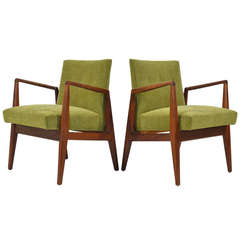 Pair of Walnut Armchairs by Jens Risom