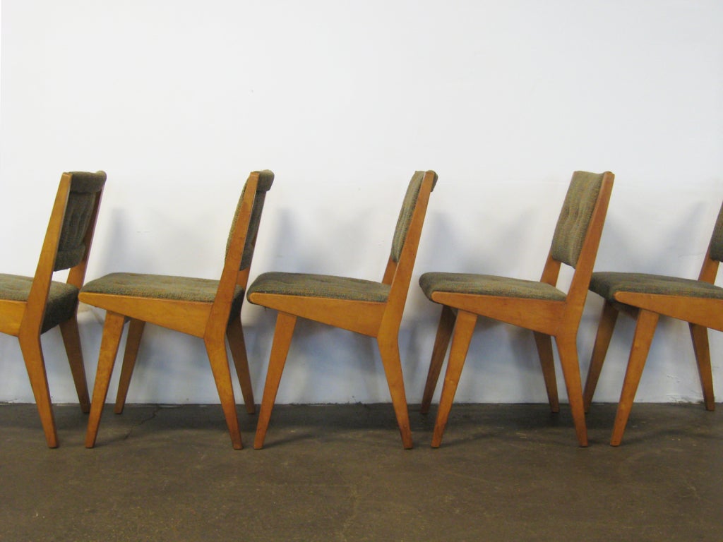 Mid-Century Modern Set of six  Jens Risom side chairs by Knoll