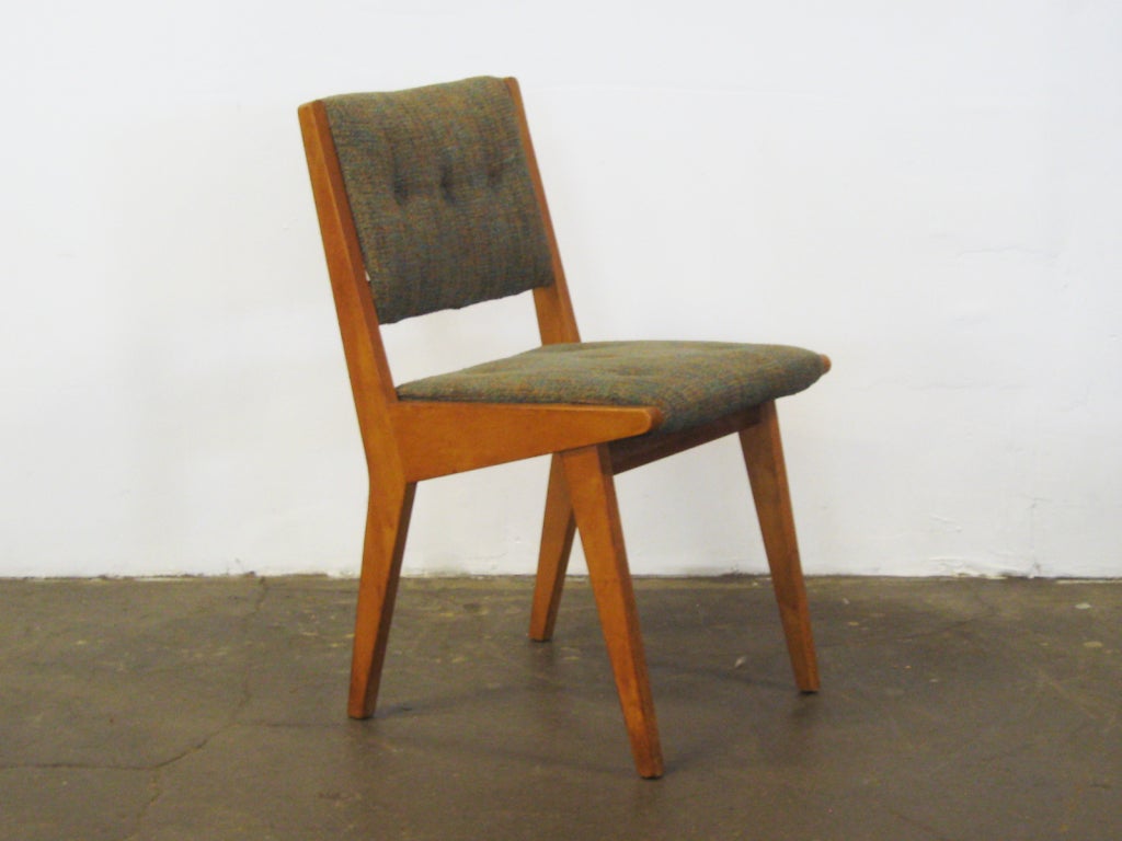 Birch Set of six  Jens Risom side chairs by Knoll