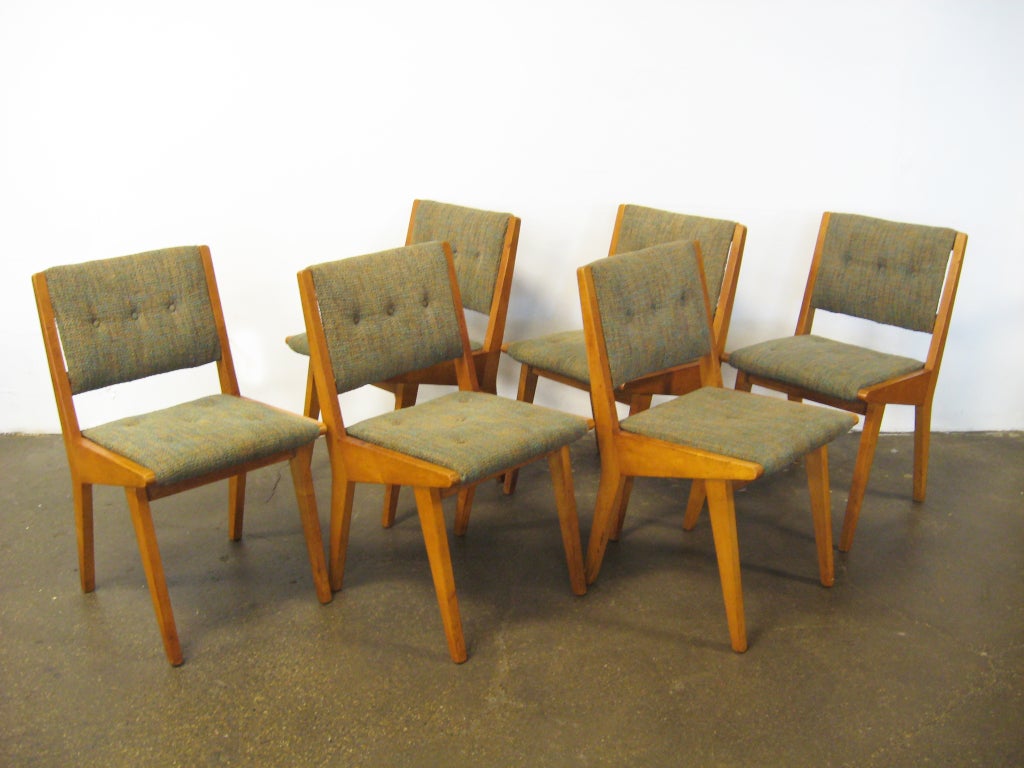 Set of six  Jens Risom side chairs by Knoll 2