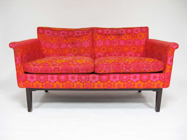 Edward Wormley settee by Dunbar Boris Kroll fabric