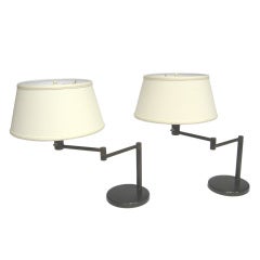 Pair of Nessen bronze table lamps from Arthur Elrod interior