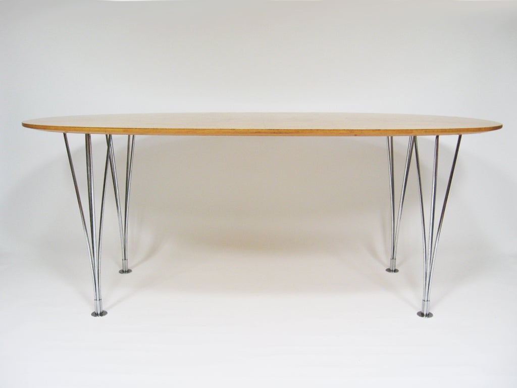 Scandinavian Modern Super ellipse dining table/ desk by Piet Hein & Bruno Mathsson