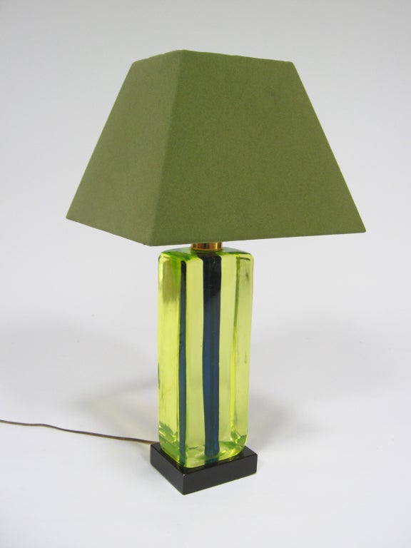 Cenedese Italian vaseline glass lamp from Arthur Elrod interior 5