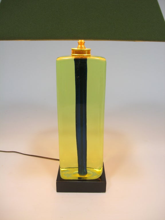 Cenedese Italian vaseline glass lamp from Arthur Elrod interior 1