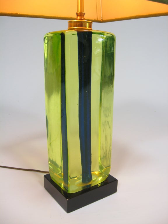 Cenedese Italian vaseline glass lamp from Arthur Elrod interior 2
