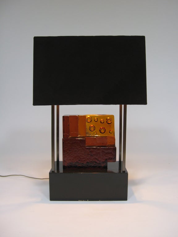Custom Art Glass Sculpture Lamp from Arthur Elrod Interior For Sale 2