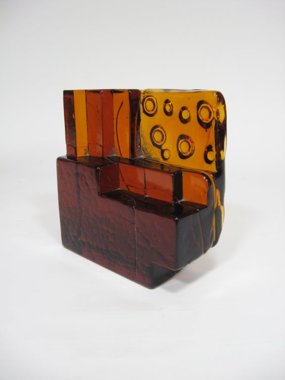 Fabric Custom Art Glass Sculpture Lamp from Arthur Elrod Interior For Sale